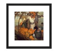 Saturnino Herran The Offering Painting 8X8 Inch Square Wooden Framed Wall Art Print Picture with Mount Artery8 Black One Size