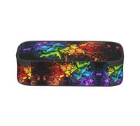 SATUSA Art Graffiti Butterflies Print Print High-Capacity Layered Pencil Case - Versatile, Durable, and Compact Oxford Fabric Stationery Bag
