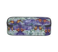 SATUSA Beautiful Butterflies Print High-Capacity Layered Pencil Case - Versatile, Durable, and Compact Oxford Fabric Stationery Bag
