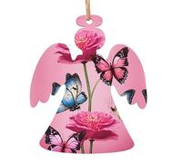 SATUSA Beautiful Butterfly Print Personalised Wooden 1st Xmas Tree Decoration Hanging Ornament Keepsake Gifts Decorations,Christmas Atmosphere Pendant(6pcs)