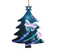 SATUSA Beautiful Three Butterfly Print Personalised Wooden 1st Xmas Tree Decoration Hanging Ornament Keepsake Gifts Decorations,Christmas Atmosphere Pendant(6pcs)