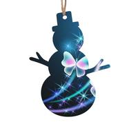 SATUSA Beautiful Three Butterfly Print Personalised Wooden 1st Xmas Tree Decoration Hanging Ornament Keepsake Gifts Decorations,Christmas Atmosphere Pendant(6pcs)