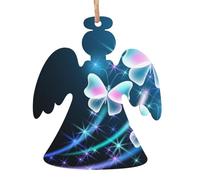 SATUSA Beautiful Three Butterfly Print Personalised Wooden 1st Xmas Tree Decoration Hanging Ornament Keepsake Gifts Decorations,Christmas Atmosphere Pendant(6pcs)