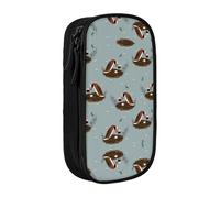 SATUSA Bird Dragonfly Pattern Print Pencil Case Coin Key Card Bag Purse Large Pen Pouch for Kids Boys School Office