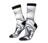 SATUSA Black And White Paint Mixed Print 3d Novelty Socks Unisex Socks Deluxe Personality Short Socks 40-42cm