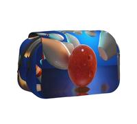 SATUSA Bowling Ball Print Pencil Case Large Capacity Pen Pouch Pencil Bag with 2 Compartments Pen Holder Organizer Stationery Bag