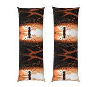 SATUSA Cobwebs With A Spider Print Body Pillow Cover 20x60 In Body Pillow Case Long Pillowcase With Zipper