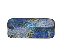 SATUSA Colored Painting Print High-Capacity Layered Pencil Case - Versatile, Durable, and Compact Oxford Fabric Stationery Bag