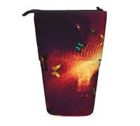 SATUSA Colorful Butterfly Pattern Print Pencil Case,Telescopic Pen Pouch,Portable Pencil Holder,Storage Cosmetic Bag