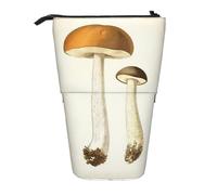 SATUSA Edible Mushrooms Print Pencil Case,Telescopic Pen Pouch,Portable Pencil Holder,Storage Cosmetic Bag