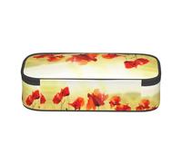 SATUSA Flower Under The Sun Print High-Capacity Layered Pencil Case - Versatile, Durable, and Compact Oxford Fabric Stationery Bag