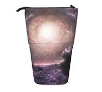 SATUSA Galaxy Cloud Print Pencil Case,Telescopic Pen Pouch,Portable Pencil Holder,Storage Cosmetic Bag