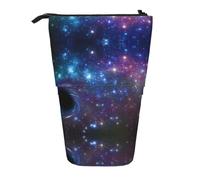 SATUSA Galaxy Print Pencil Case,Telescopic Pen Pouch,Portable Pencil Holder,Storage Cosmetic Bag