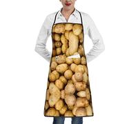 SATUSA Garden Potatoes Print Apron Cooking Kitchen Waterproof,Apron With Pockets For Home,Restaurant,Craft,Garden,Bbq,School,Coffee House,Apron For Men Women
