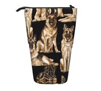 SATUSA German Shepherd Dog Print Pencil Case,Telescopic Pen Pouch,Portable Pencil Holder,Storage Cosmetic Bag