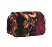 SATUSA Gothic Rose Print Pencil Case Large Capacity Pen Pouch Pencil Bag with 2 Compartments Pen Holder Organizer Stationery Bag