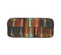 SATUSA Guitars Art Print High-Capacity Layered Pencil Case - Versatile, Durable, and Compact Oxford Fabric Stationery Bag