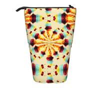 SATUSA Ice Cream Polygon Print Pencil Case,Telescopic Pen Pouch,Portable Pencil Holder,Storage Cosmetic Bag
