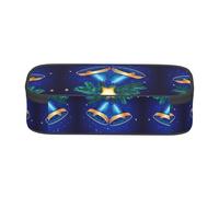 SATUSA Merry Christmas Print High-Capacity Layered Pencil Case - Versatile, Durable, and Compact Oxford Fabric Stationery Bag