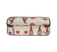 SATUSA Merry Christmas Print High-Capacity Layered Pencil Case - Versatile, Durable, and Compact Oxford Fabric Stationery Bag
