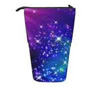 SATUSA Mysterious Stars Print Pencil Case,Telescopic Pen Pouch,Portable Pencil Holder,Storage Cosmetic Bag
