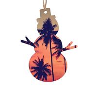 SATUSA Palm Tree Summer Sunset Print Personalised Wooden 1st Xmas Tree Decoration Hanging Ornament Keepsake Gifts Decorations,Christmas Atmosphere Pendant(6pcs)