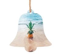 SATUSA Pineapple By The Sea Print Personalised Wooden 1st Xmas Tree Decoration Hanging Ornament Keepsake Gifts Decorations,Christmas Atmosphere Pendant(6pcs)