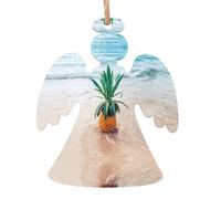 SATUSA Pineapple By The Sea Print Personalised Wooden 1st Xmas Tree Decoration Hanging Ornament Keepsake Gifts Decorations,Christmas Atmosphere Pendant(6pcs)