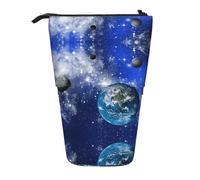 SATUSA Planet Galaxy Print Pencil Case,Telescopic Pen Pouch,Portable Pencil Holder,Storage Cosmetic Bag