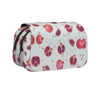 SATUSA Pomegranate Pattern Print Pencil Case Large Capacity Pen Pouch Pencil Bag with 2 Compartments Pen Holder Organizer Stationery Bag