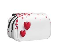 SATUSA Romantic Hearts Leaves Tree Print Pencil Case Large Capacity Pen Pouch Pencil Bag with 2 Compartments Pen Holder Organizer Stationery Bag