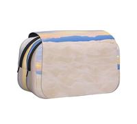 SATUSA Romantic White Sand Landscape Print Pencil Case Large Capacity Pen Pouch Pencil Bag with 2 Compartments Pen Holder Organizer Stationery Bag