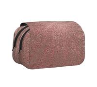 SATUSA Rose Gold Pink Print Pencil Case Large Capacity Pen Pouch Pencil Bag with 2 Compartments Pen Holder Organizer Stationery Bag