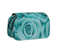 SATUSA Rose Print Pencil Case Large Capacity Pen Pouch Pencil Bag with 2 Compartments Pen Holder Organizer Stationery Bag