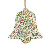 SATUSA Rose Print Personalised Wooden 1st Xmas Tree Decoration Hanging Ornament Keepsake Gifts Decorations,Christmas Atmosphere Pendant(6pcs)