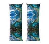 SATUSA Sea Animal Turtle Floating Underwater Over The Coral Reef Print Body Pillow Cover 20x60 In Body Pillow Case Long Pillowcase With Zipper