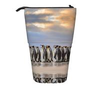 SATUSA Sea Penguin Print Pencil Case,Telescopic Pen Pouch,Portable Pencil Holder,Storage Cosmetic Bag