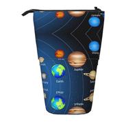 SATUSA Space Galaxy Print Pencil Case,Telescopic Pen Pouch,Portable Pencil Holder,Storage Cosmetic Bag