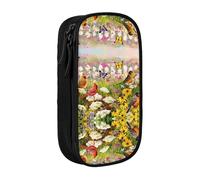 SATUSA Sparrow Birds Sing Print Pencil Case Coin Key Card Bag Purse Large Pen Pouch for Kids Boys School Office