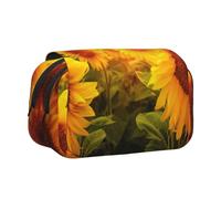 SATUSA Sunflower Field On Bright Sunshine Print Pencil Case Large Capacity Pen Pouch Pencil Bag with 2 Compartments Pen Holder Organizer Stationery Bag