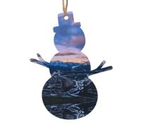 SATUSA Sunset Print Personalised Wooden 1st Xmas Tree Decoration Hanging Ornament Keepsake Gifts Decorations,Christmas Atmosphere Pendant(6pcs)