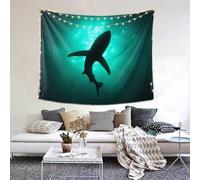 SATUSA Undersea Black Whales Print Tapestry, Living Room And Bedroom Decoration Tapestry,Suitable For Wall Decoration,Art Tapestry Dorm Decor Picnic Mat(60x51 Inches)