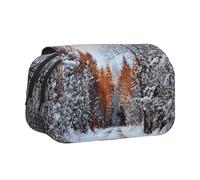 SATUSA Wandering in The Winter Light Print Pencil Case Large Capacity Pen Pouch Pencil Bag with 2 Compartments Pen Holder Organizer Stationery Bag