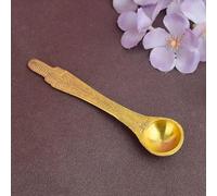 Satvik 1 Pc Brass Hawan Spoon/Chamach For Puja | Anchmani Abhishekam Pooja Havan Charnamrit Spoon Yagya|For Pouring Ghee, Holy Water In Hawan Kund Achmani Spoon Diwali Mandir Pujan Samgari Items