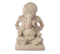 SATVIK 10 Inch Eco-Friendly Sarvadevatman Ganpati Idol with Pagdi - Biodegradable Sadhu Matti Clay | Sitting Pose | Perfect for Ganesh Chaturthi & Home Décor