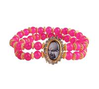 SATVIK 2 Pc Double Layer Pink Beaded Jai Guruji Beads Bracelet Handmade Bracelets Jai Chhatarpur Guruji Blessing Positive Vibes Shukrana Satsang Jai Guru Ji Maharaj Wrist Band Bulk Return Gifts