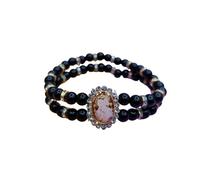 SATVIK 5 Pc Jai Guruji Black Round Beads Pearl Bracelet Handmade for Men & Women | Positive Vibes Wrist Band | Guruji Blessing Bracelet | Shukrana Satsang Return Gift