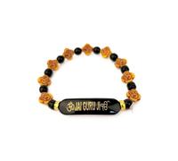 SATVIK 5 Pc Om Carved Black Beaded Bracelet Jai Guruji Beads Bracelet Handmade Bracelets Jai Chhatarpur Guruji Blessing Positive Vibes Shukrana Satsang Jai Guru Ji Maharaj Wrist Band Bulk Return Gifts