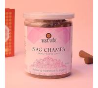 SATVIK 50 Pcs Nag Champa Handmade Incense Cones - Natural Aromatic Fragrance, Jumbo Size for Puja, Meditation, Relaxation & Home Décor - Long Burn Time, Premium Quality