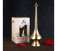 SATVIK Brass Gulab Pash 8.5 Inch Holy Water Sprinkler Rose Water Aspergillum Aspergil Religious Divine Pot
